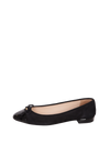 PATENT SUEDE BOW BALLET FLATS 36