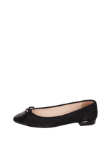 PATENT SUEDE BOW BALLET FLATS 36
