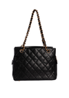 PETITE TIMELESS SHOPPING TOTE CAVIAR