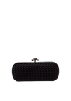 LONG KNOT INTRECCIATO SATIN CLUTCH