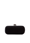 LONG KNOT INTRECCIATO SATIN CLUTCH