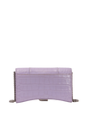 HOURGLASS WALLET ON CHAIN CROCODILE EMBOSSED