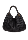 LEATHER PLISSE SATCHEL BAG