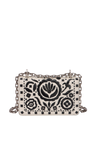 EMBROIDERED FLORAL J'ADIOR CHAIN FLAP BAG MINI