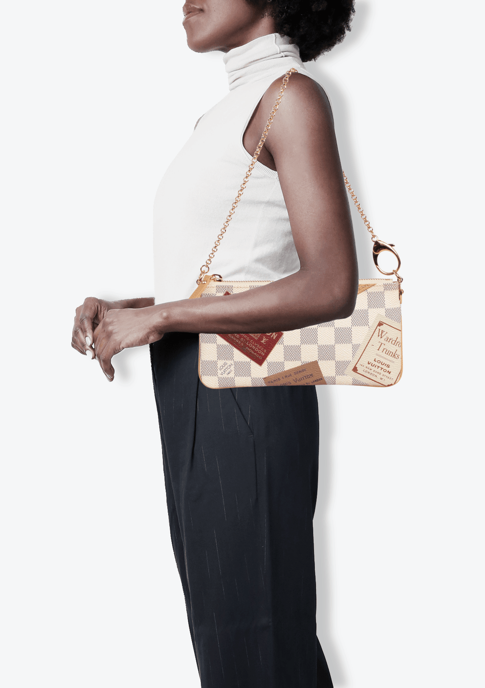 DAMIER AZUR TRUNKS LABELS POCHETTE MILLA MM