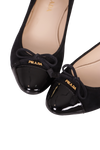 PATENT SUEDE BOW BALLET FLATS 36