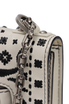 EMBROIDERED FLORAL J'ADIOR CHAIN FLAP BAG MINI