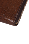 CROCODILE EMBOSSED ZIP WALLET