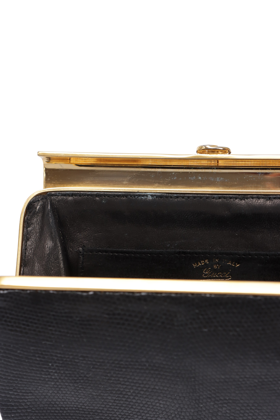 BOLSA GUCCI VINTAGE LIZARD CLUTCH PRETO ORIGINAL – Gringa