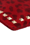 CALF HAIR LEOPARD ROCKSTUD WRISTLET CLUTCH