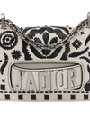 EMBROIDERED FLORAL J'ADIOR CHAIN FLAP BAG MINI