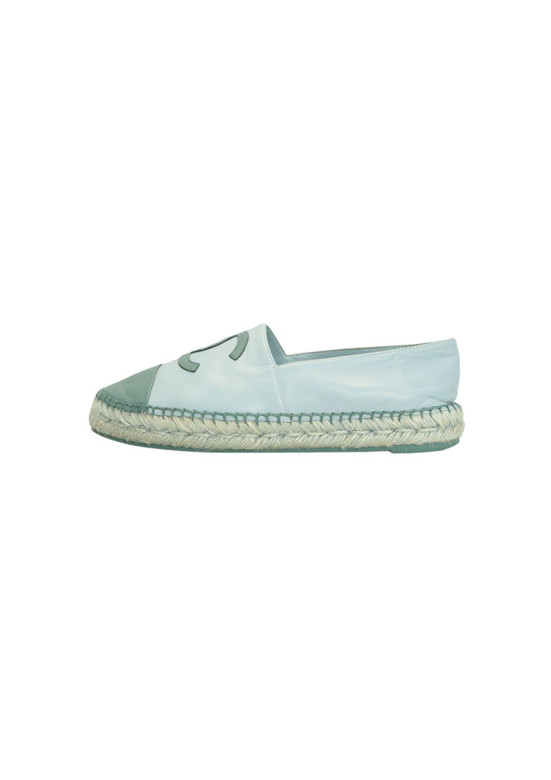 INTERLOCKING CC LOGO LEATHER ESPADRILLES 39