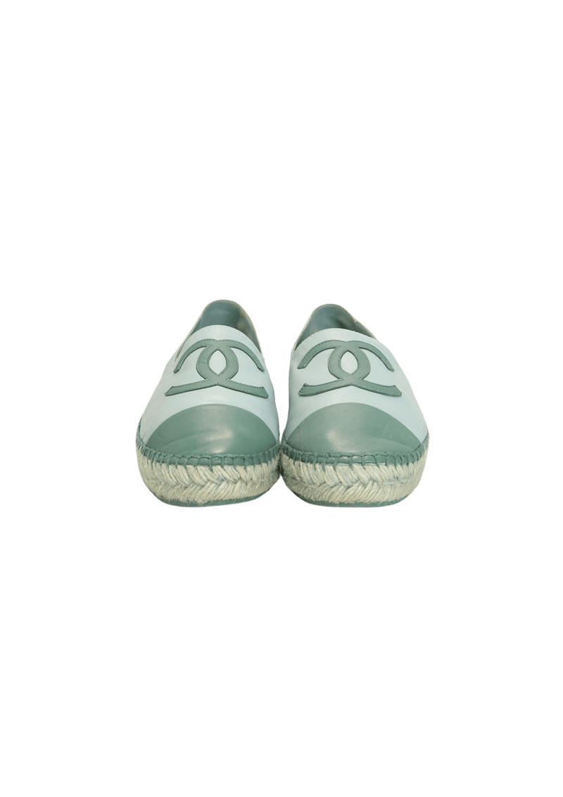 INTERLOCKING CC LOGO LEATHER ESPADRILLES 39