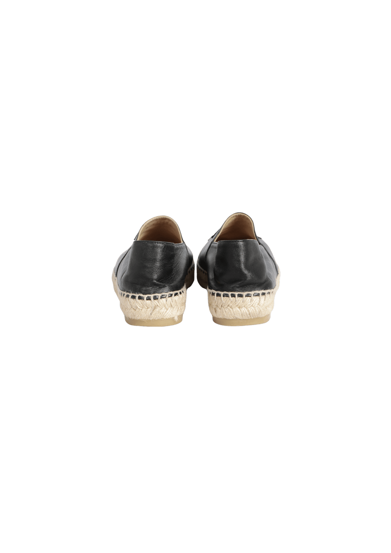 INTERLOCKING CC LOGO LEATHER ESPADRILLES 37.5