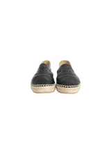 INTERLOCKING CC LOGO LEATHER ESPADRILLES 37.5