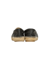 INTERLOCKING CC LOGO LEATHER ESPADRILLES 38