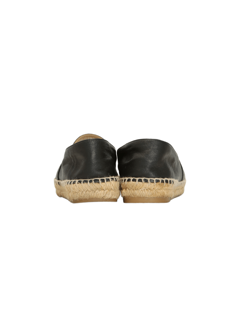 INTERLOCKING CC LOGO LEATHER ESPADRILLES 38