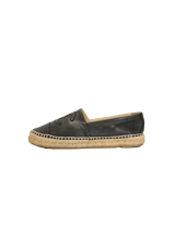 INTERLOCKING CC LOGO LEATHER ESPADRILLES 38