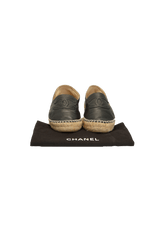 INTERLOCKING CC LOGO LEATHER ESPADRILLES 38