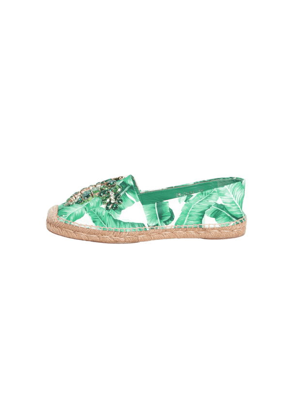 CRYSTAL EMBELLISHMENTS FLAT ESPADRILLES 37