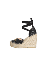 GG MARMONT WRAP PLATFORM ESPADRILLE WEDGES 38