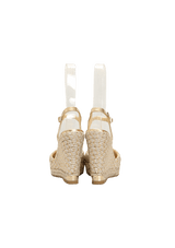 PERLA RAFFIA METALLIC SANDALS 33