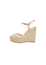 PERLA RAFFIA METALLIC SANDALS 33