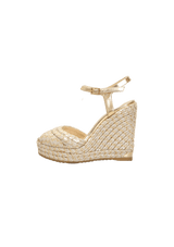 PERLA RAFFIA METALLIC SANDALS 33