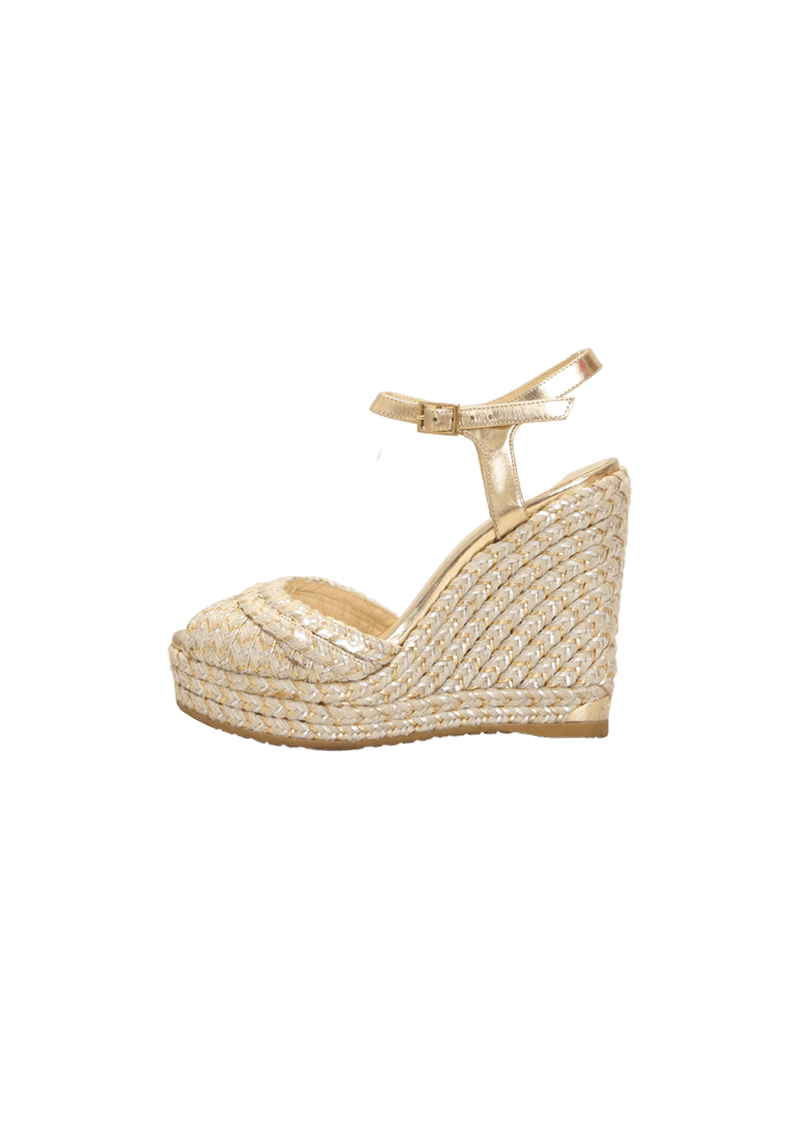 PERLA RAFFIA METALLIC SANDALS 33