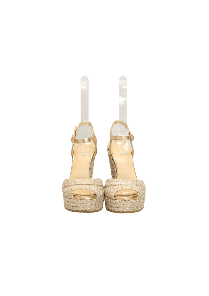 PERLA RAFFIA METALLIC SANDALS 33