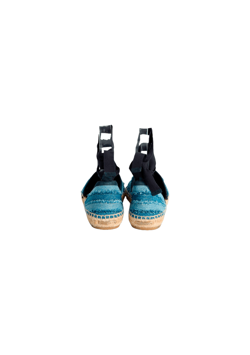 STRIPED DISTRESSED ACCENTS ESPADRILLES 36.5