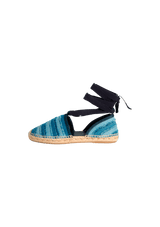 STRIPED DISTRESSED ACCENTS ESPADRILLES 36.5