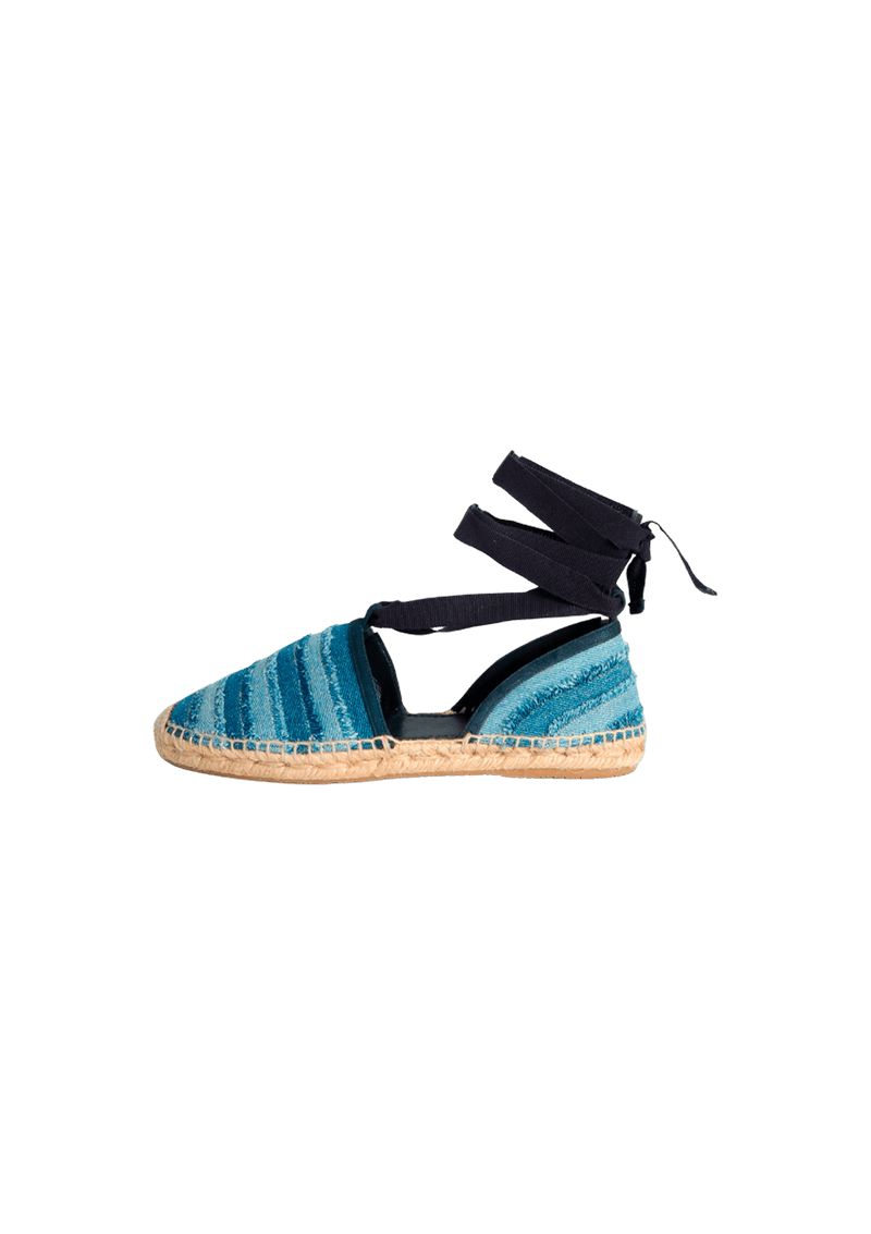 STRIPED DISTRESSED ACCENTS ESPADRILLES 36.5