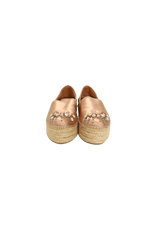 SATIN CRYSTAL EMBELLISHMENTS ESPADRILLES 37