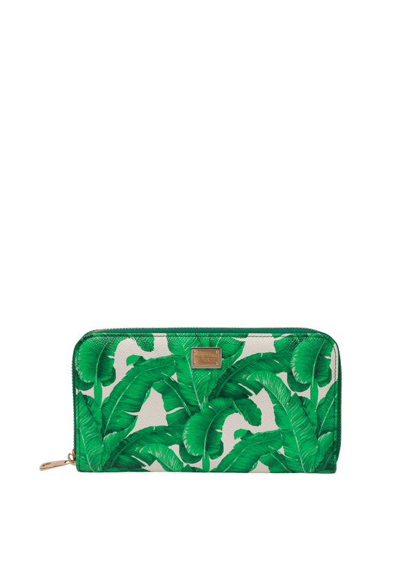 BANANA LEAF PRINT ZIP WALLET