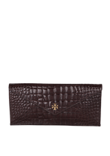 CROCODILE EMBOSSED CLUTCH