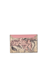 X JAMES JEAN GLACE CALFSKIN RABBIT PRINT BI-FOLD CARD HOLDER