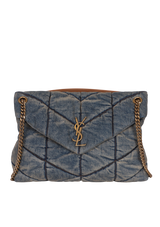 DENIM MEDIUM PUFFER BAG