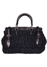LEATHER-TRIMMED SATCHEL BAG