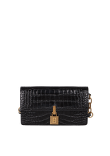 CROCODILE EMBOSSED LOCK BAG