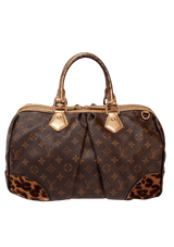 x STEPHEN MONOGRAM LEOPARD HANDLE BAG