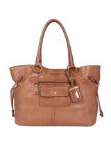 VITELLO SHINE FRONT POCKET TOTE