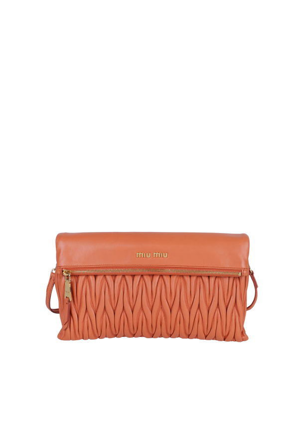 MATELASSÉ ZIP FLAP CLUTCH BAG