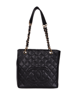 PETITE TIMELESS SHOPPING TOTE CAVIAR