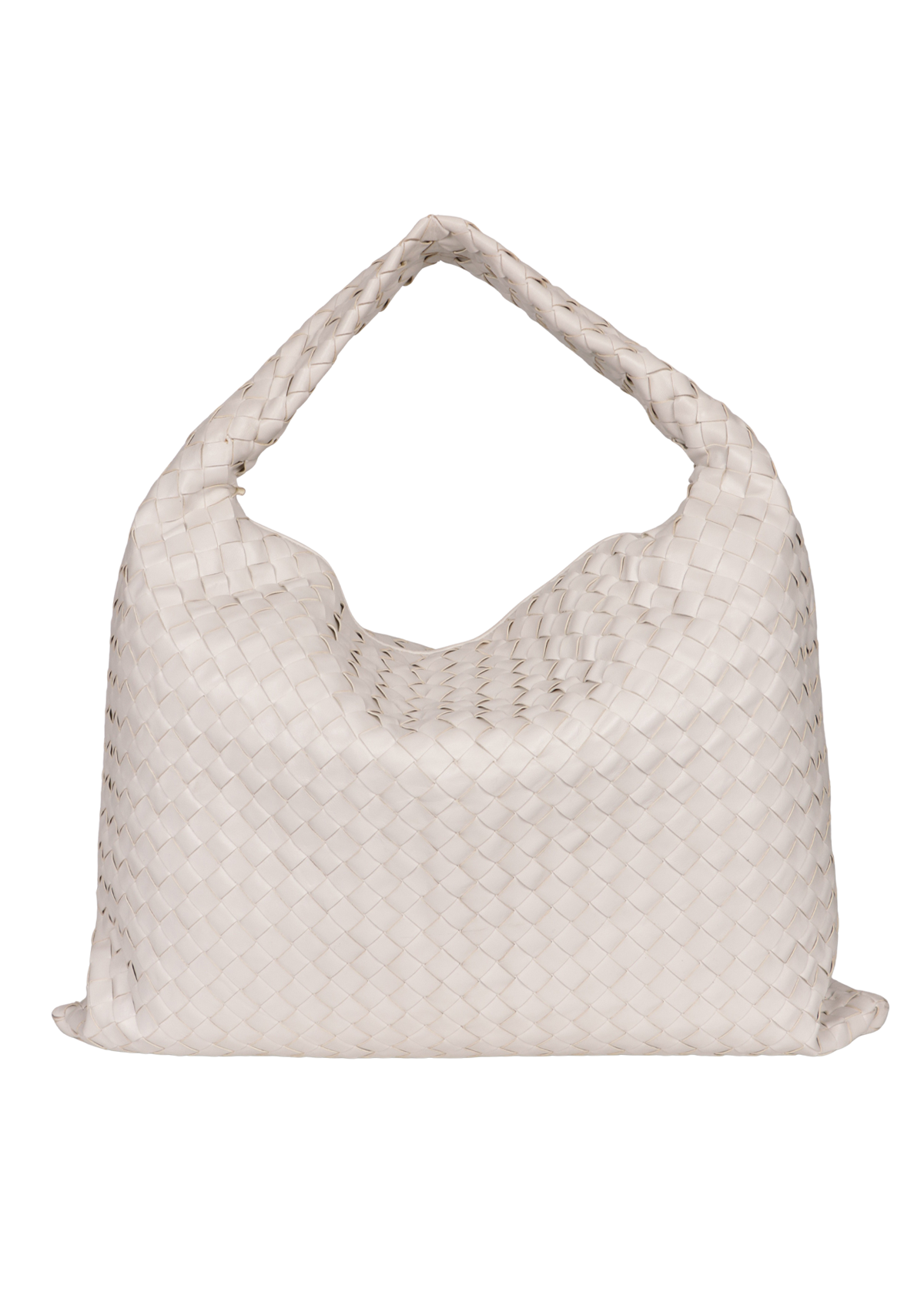 BOLSA BOTTEGA VENETA LARGE INTRECCIATO HOP BAG BRANCO ORIGINAL