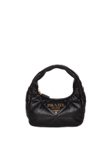MINI NAPPA TOPSTITCHED HOBO BAG