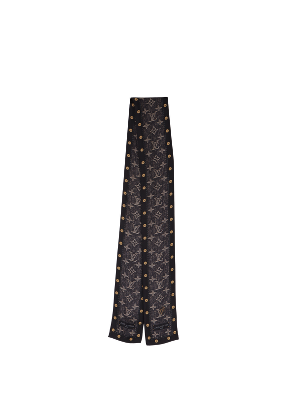 MONOGRAM DENIM BANDEAU SCARF
