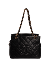 PETITE TIMELESS SHOPPING TOTE CAVIAR