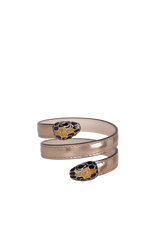 LEATHER DOUBLE COIL WRAP BRACELET SIZE 2