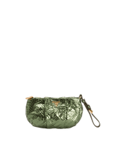 SNAKESKIN PLEATED WRISTLET